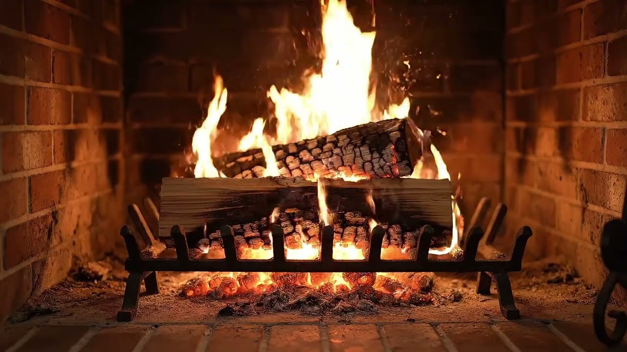 10 hour Warm Fireplace Ambience 🔥 &ndash; Cozy Living Room | Crackle Cast Ambient