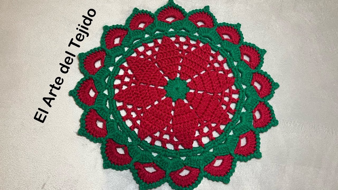 Carpeta/posa platos tejido a crochet