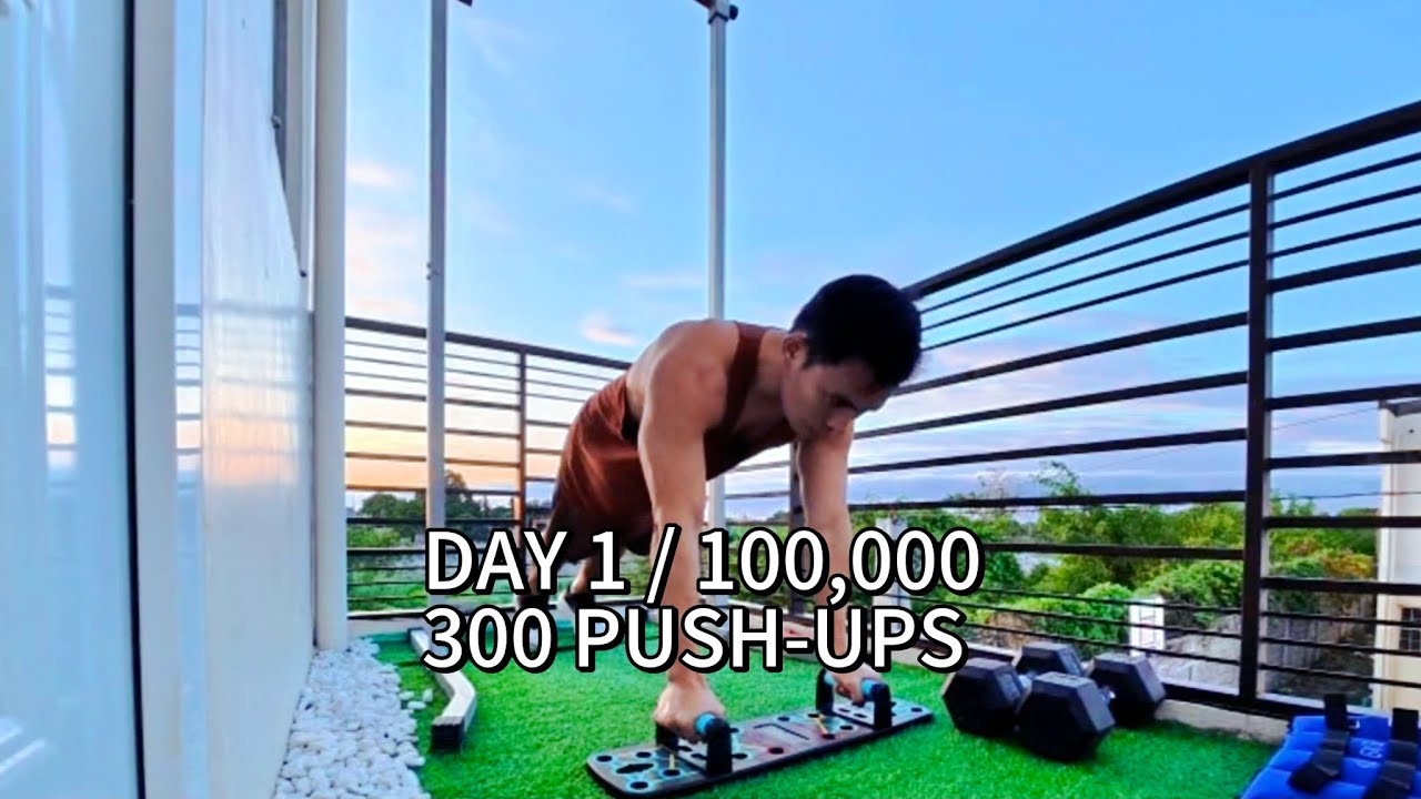 DAY (1) 300 /99,700 To go!💪 #pushupchallenge #fitnessjourney #workoutathome 
