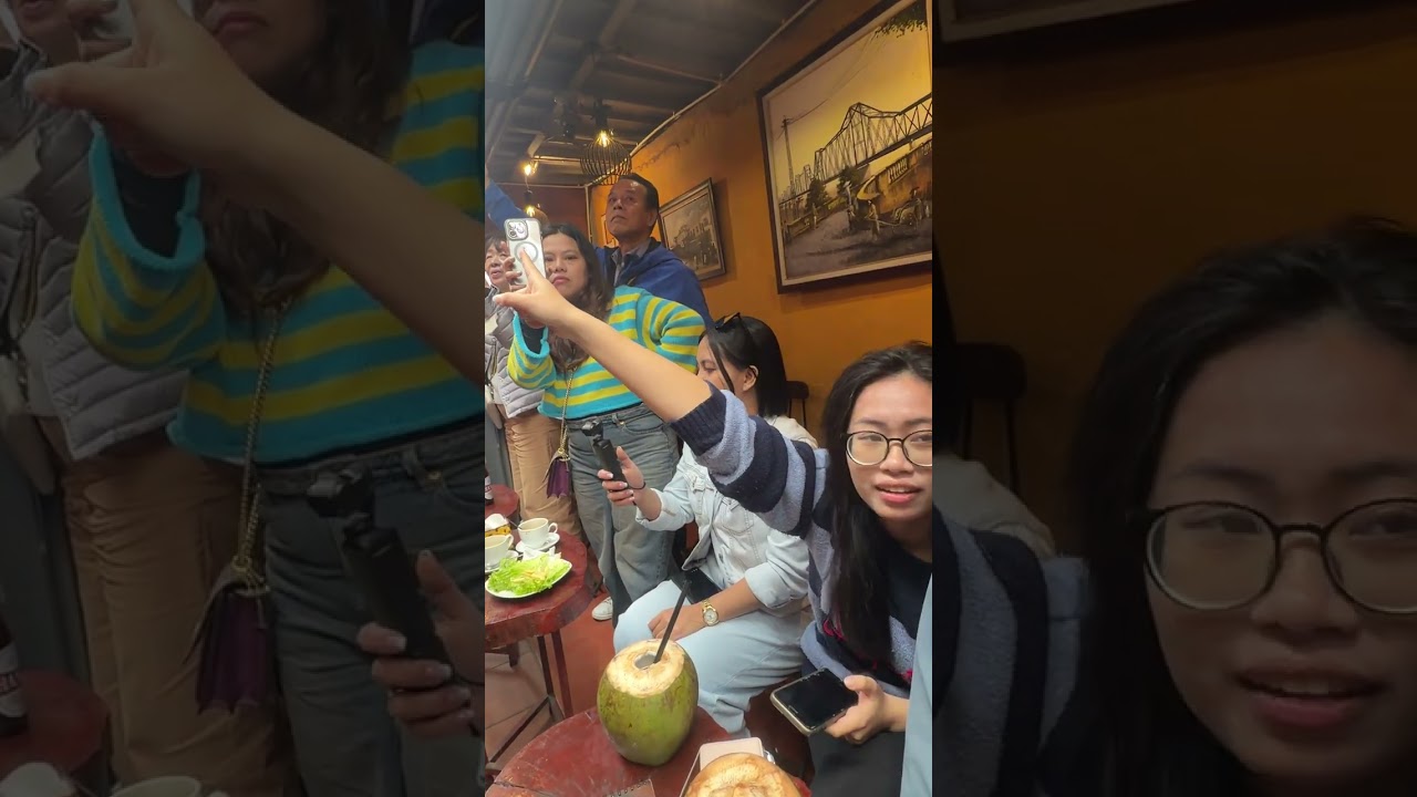 Hanoi 河內 火車街 初體驗 飲料 是真的比較貴 椰子 外頭20-30 這邊要 70-80K