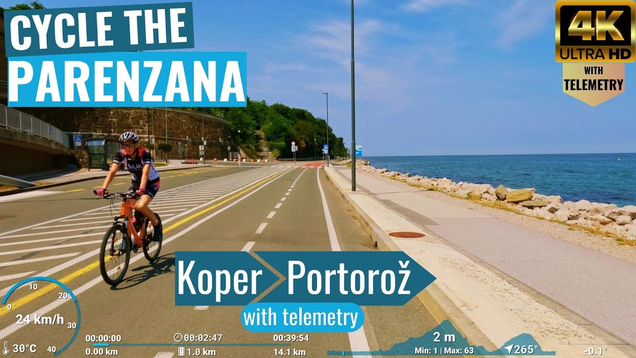Parenzana Cycling Trail - Koper to Portorož🌞😎🚴‍♂️Indoor Cycling Video 🚴‍♂️😎🌞 with telemetry