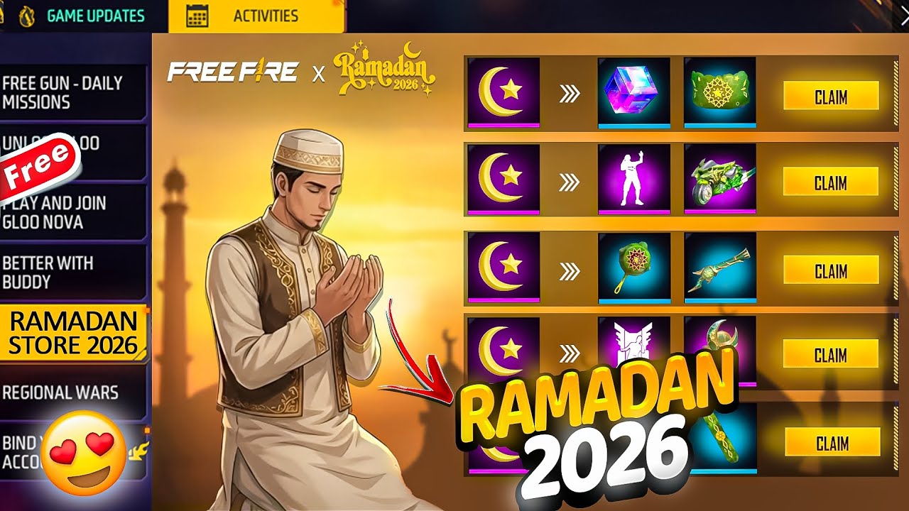 FREE FIRE RAMADAN EVENT 2026💥😱 | FREE FIRE RAMZAN 2026 FREE REWARDS | RAMADAN FREE MAGIC CUBE