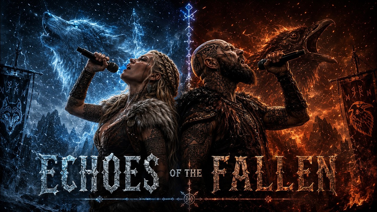 Raven Wolf ft Laga - ECHOES OF THE FALLEN 🔥| Epic Viking Rap | Viking Song 🔥 (Lyric Video)