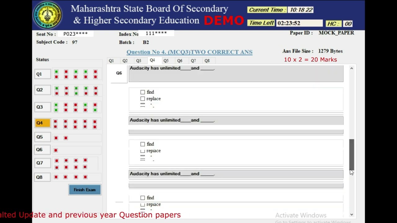 HSC IT online Exam Live Demo | IT paper class 12 Maharashtra board Information technology question