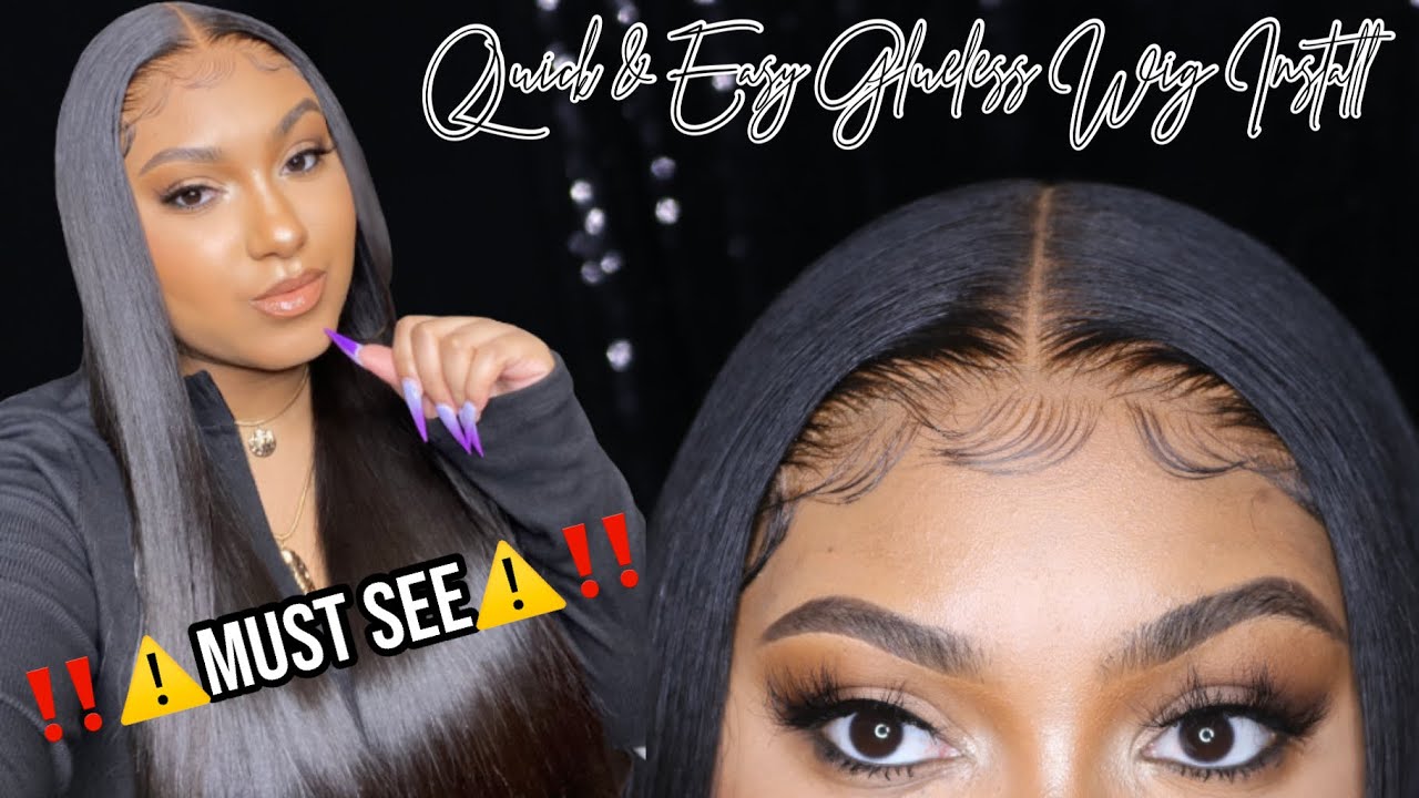 *MUST SEE * QUICK & EASY GLUELESS WIG INSTALL | DO MY HAIR W/ME | THEHARELIFEOFFICIAL