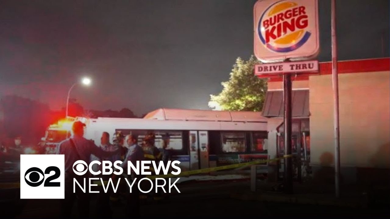 Video shows MTA bus lose control before crashing into Burger King