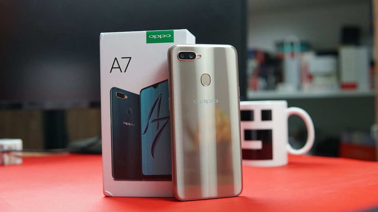 OPPO A7 India Unboxing, Hands on, Camera, Features - Glaring Gold, beautiful?