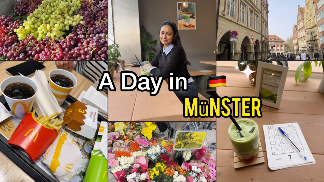 A Day in Münster Germany 🇩🇪 | Farmers Market & Matcha 🍵 | Nepali in Germany🇳🇵