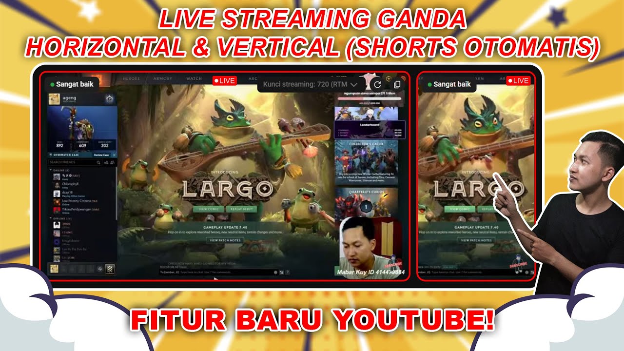 Update Live Streaming Youtube Double Streaming | Horizontal & Vertical (Feed Shorts) Bersamaan
