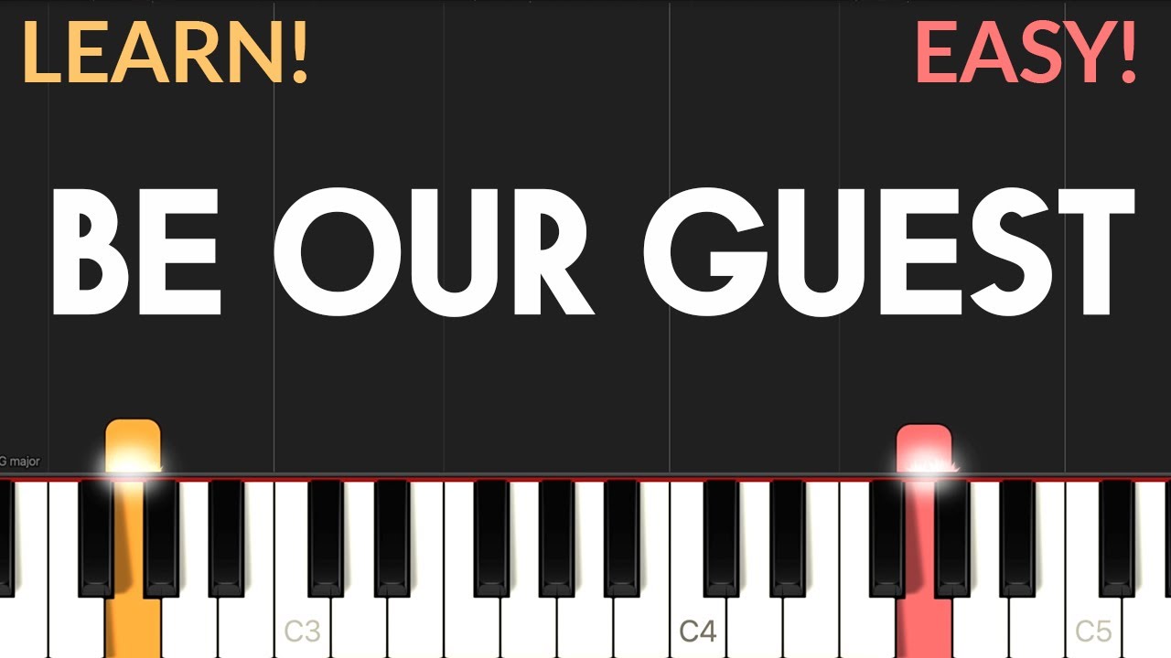 Be Our Guest - Beauty And The Beast | EASY Piano Tutorial