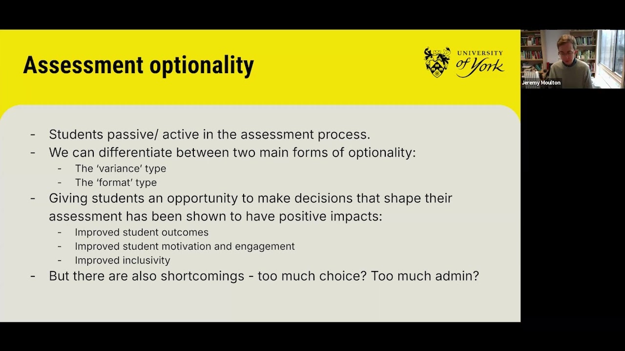 TLN Webinar &ndash; Giving choice a chance: Assessment optionality in political studies education
