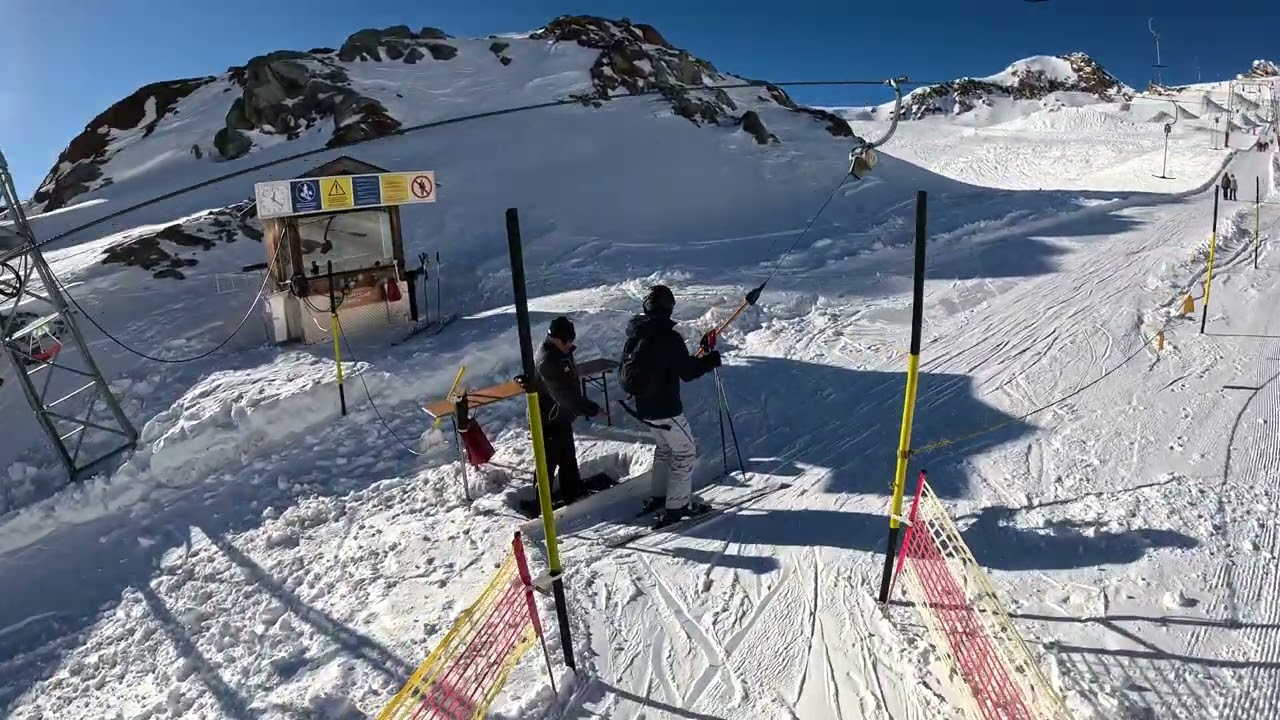 [4k] Piste 12 (red) | Skiing in Stubai Glacier | Austria