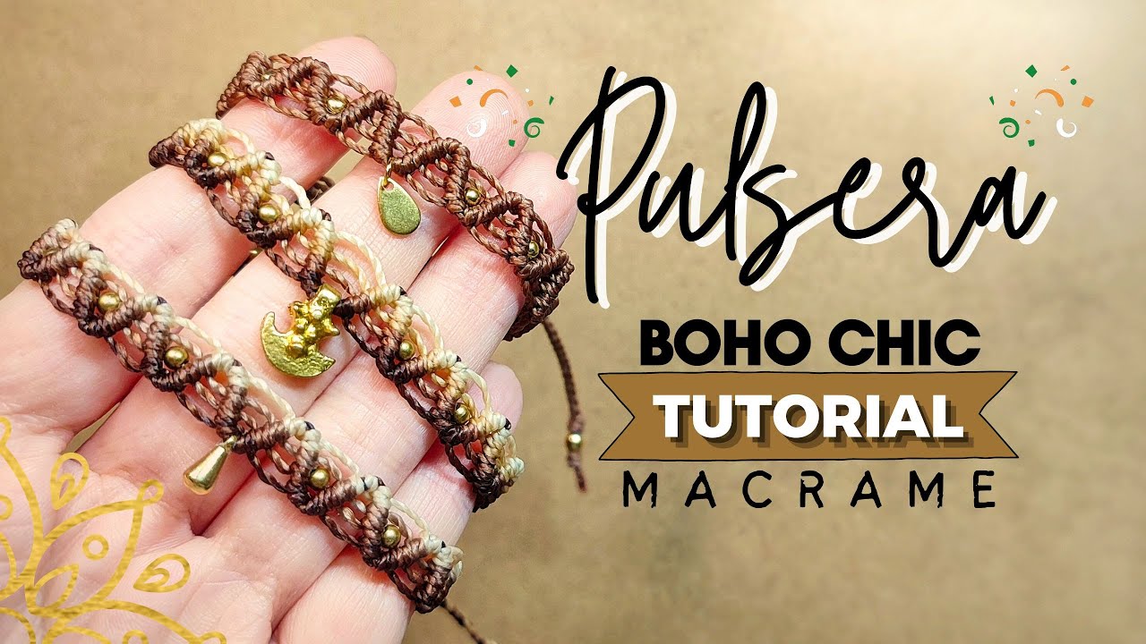 🛕 Pulsera de Macramé con latón indio fácil | Easy Macramé Bracelet with Antique Tribal Charm #54