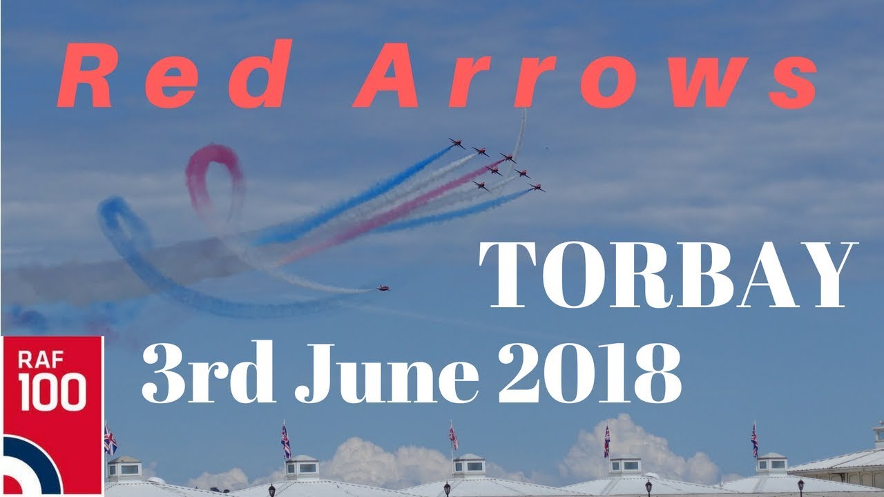 Red Arrows Display at Torbay 3rd June 2018 with comms