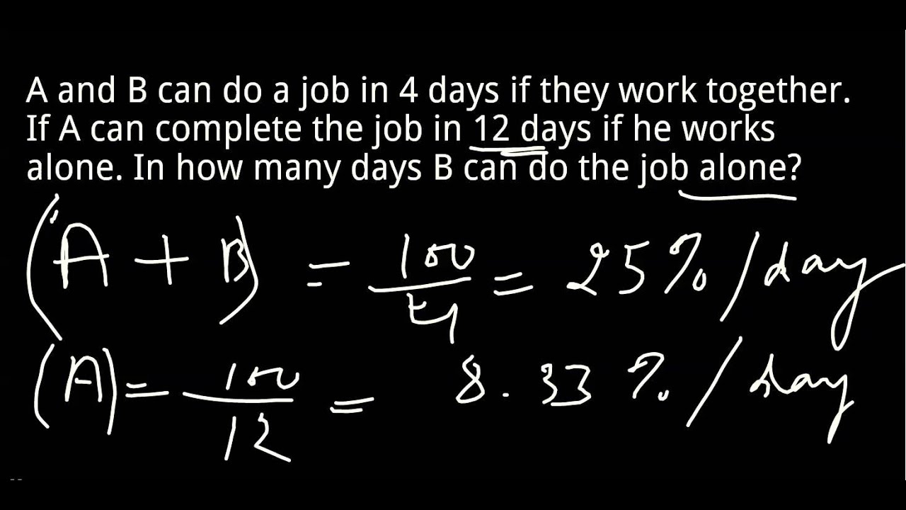 Time and Work shortcut trick to solve problems quickly !!