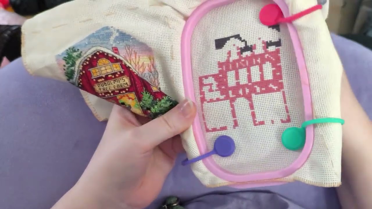 Relaxing cross stitch with me - Victorian ornaments -part 4
