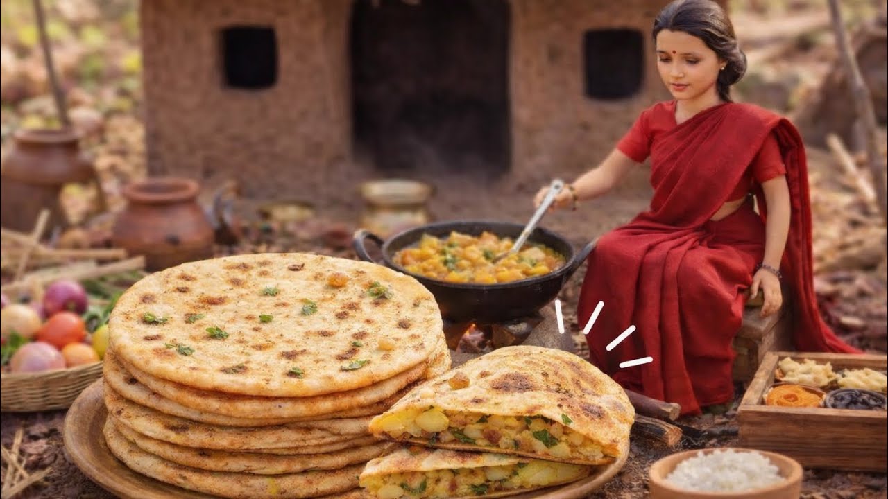 Tiny Kitchen ASMR 🫓🥔 | Miniature Aloo Sabzi & Paratha Cooking
