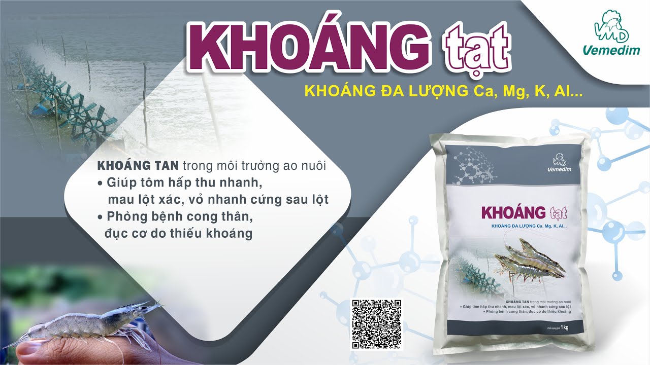 KHOÁNG TẠT - Sản phẩm dạng bột chứa các khoáng cần thiết cho nhu cầu tạo vỏ| VEMEDIM