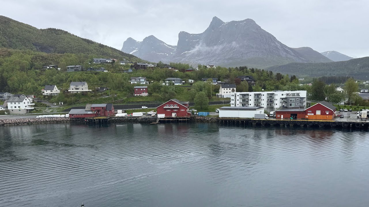 Arrival in the small port of Ornes, Norway