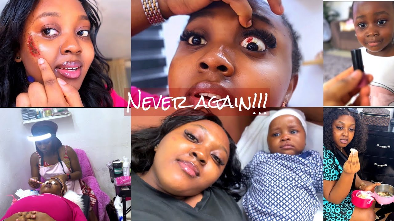 I WOKE UP WITH A SCAR ON MY FACE. Never doing lashes again + 3days with me and my babies at work.
