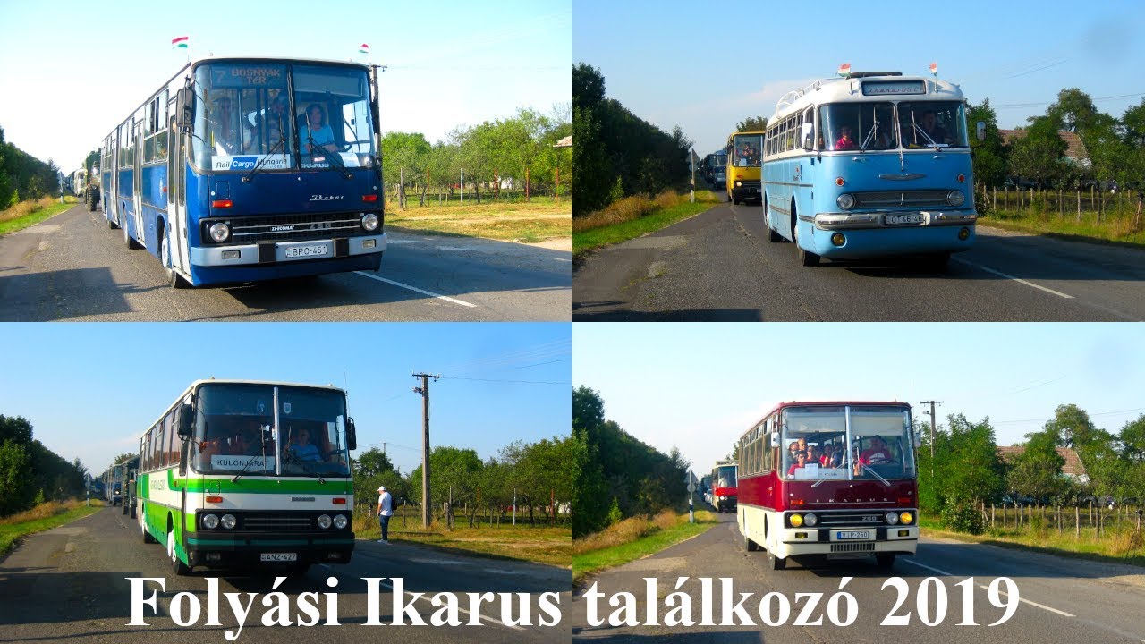 Ikarus, Csepel, Rába és veteránjármű találkozó Folyáson - Veterán járművek felvonulása