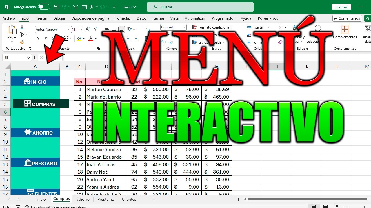 C&oacute;mo crear un MEN&Uacute; interactivo en EXCEL