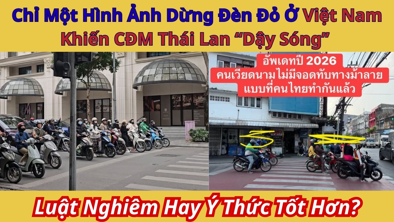 Chỉ Một Hình Ảnh Dừng Đèn Đỏ Ở Việt Nam Khiến CĐM Thái Lan “Dậy Sóng”