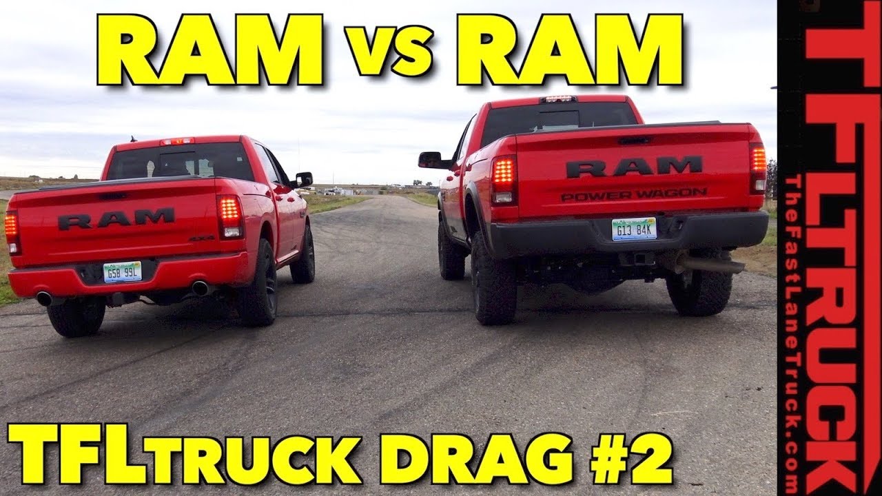Which one is Faster? Ram 1500 vs Power Wagon HEMI Drag Race