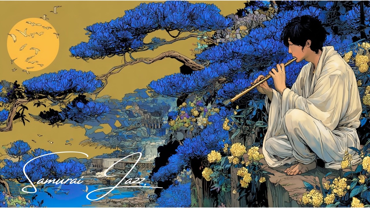Flute Beneath the Golden Sky — Relaxing Japanese Ambient Music for Peace & Focus