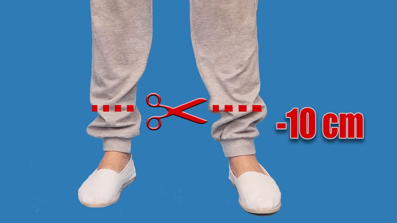 Как легко укоротить спортивные штаны на манжетах!