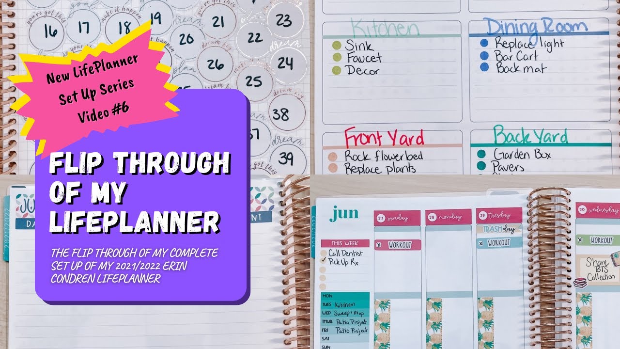 Complete set up of my 2021/2022 Erin Condren LifePlanner | Planner Flip through