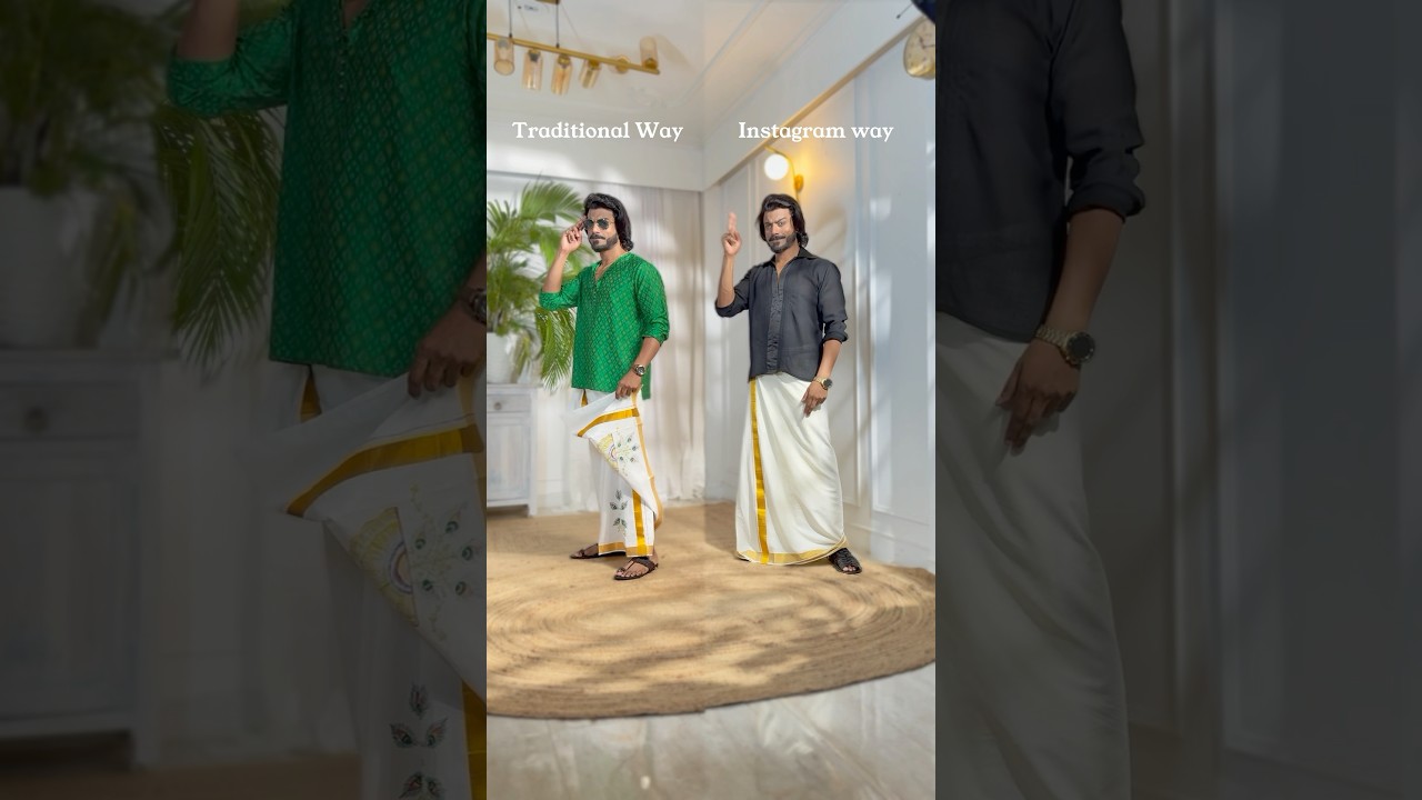 Traditional or Instagram? #MunduHack #Onam #draping #southindian ✨