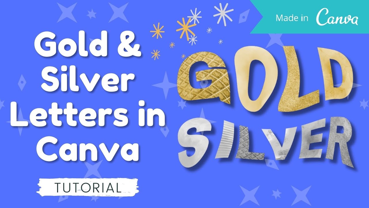 How to create Gold and Silver Letters in Canva | EASY Warp Text Effect Canva Tutorial