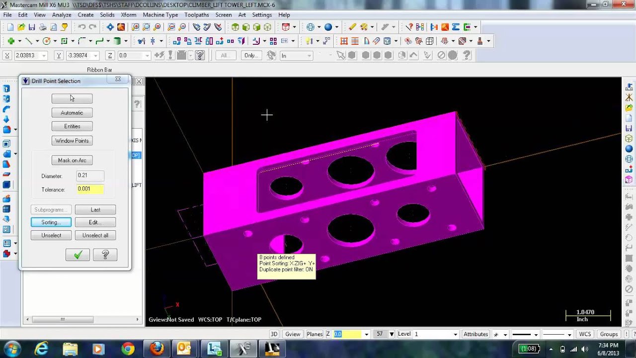 Drilling - 2 Minute Mastercam Tutorials