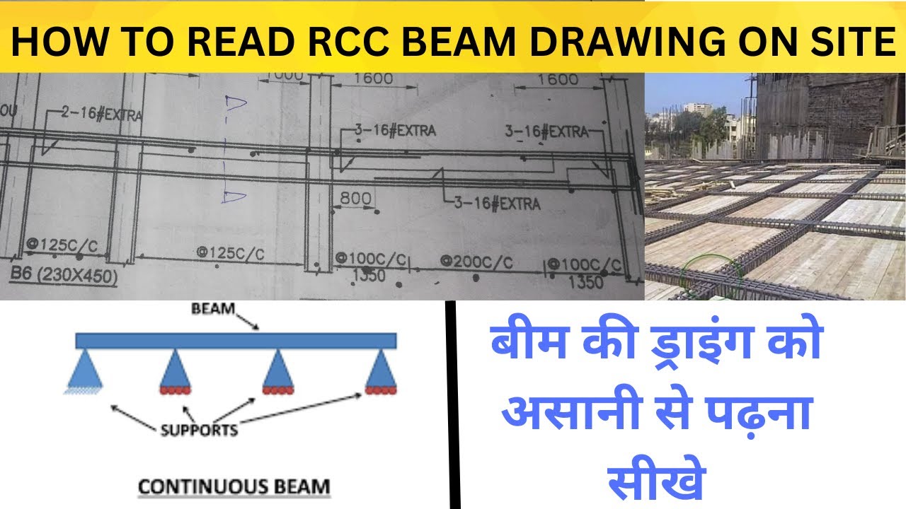 How to Read Continuous Beam Reinforcement Drawing? | How to Read Structural Drawing |Continuous Beam