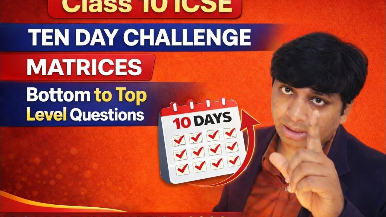 Matrices important question class 10 icse ! Best question for board exam 2026