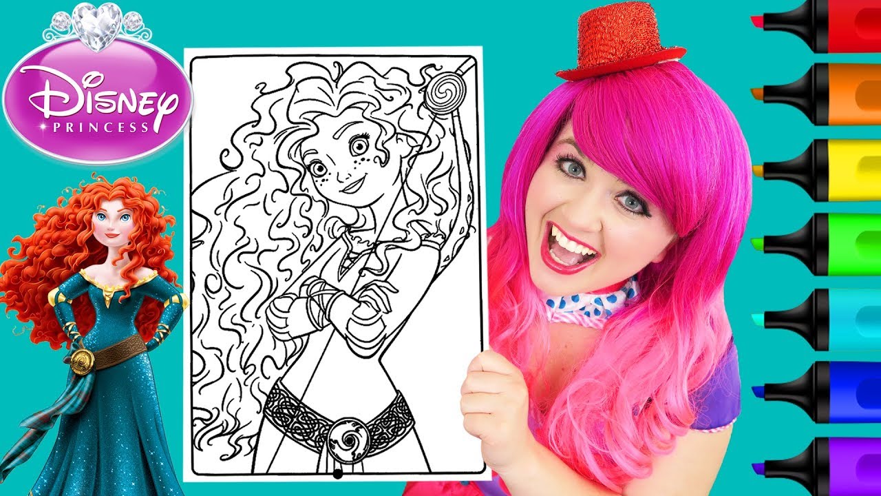 Coloring Brave Merida Disney Princess Coloring Page Prismacolor Paint Markers | KiMMi THE CLOWN