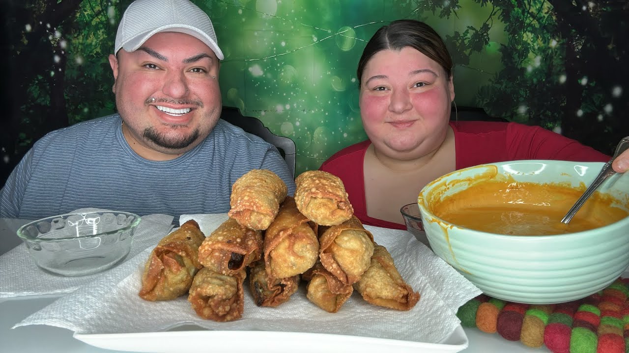 RAJAS CON QUESO EGG ROLLS MUKBANG • Mama Appetite’s Recipe