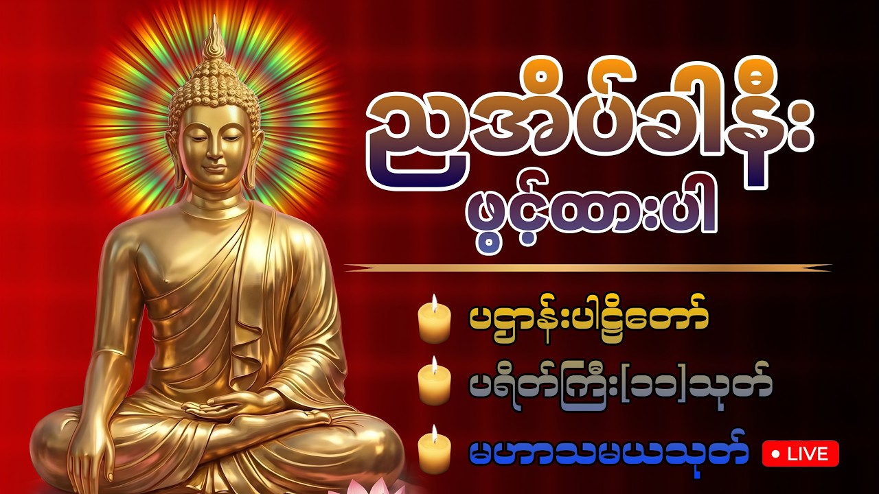 🛑LIVE 14 ညတိုင်းဖွင့်ထားပါ ကံပွင့်လာဘ်ပွင့်စီးပွားတက် ပဌာန်းတရား ပရိတ်ကြီး၁၁သုတ် မေတ္တာပို့ 🙏🏻🍀🙏🏻