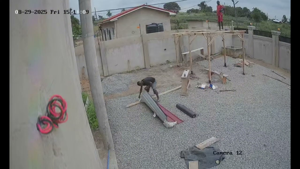 BuildingInGhana: Temporary Carport #buildinginghana #carport #youtube 