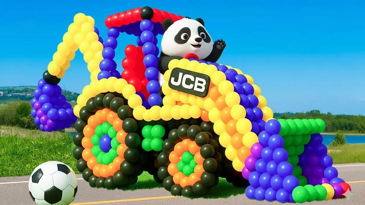 The mascot vibrato JCB 3DX loading mud and Tractors on the football field is popular