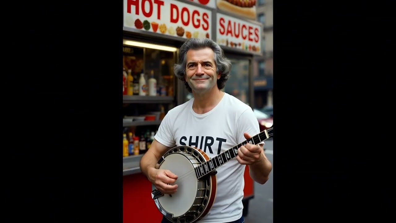 Banjo Beethoven Surprises NYC hotdog stand
