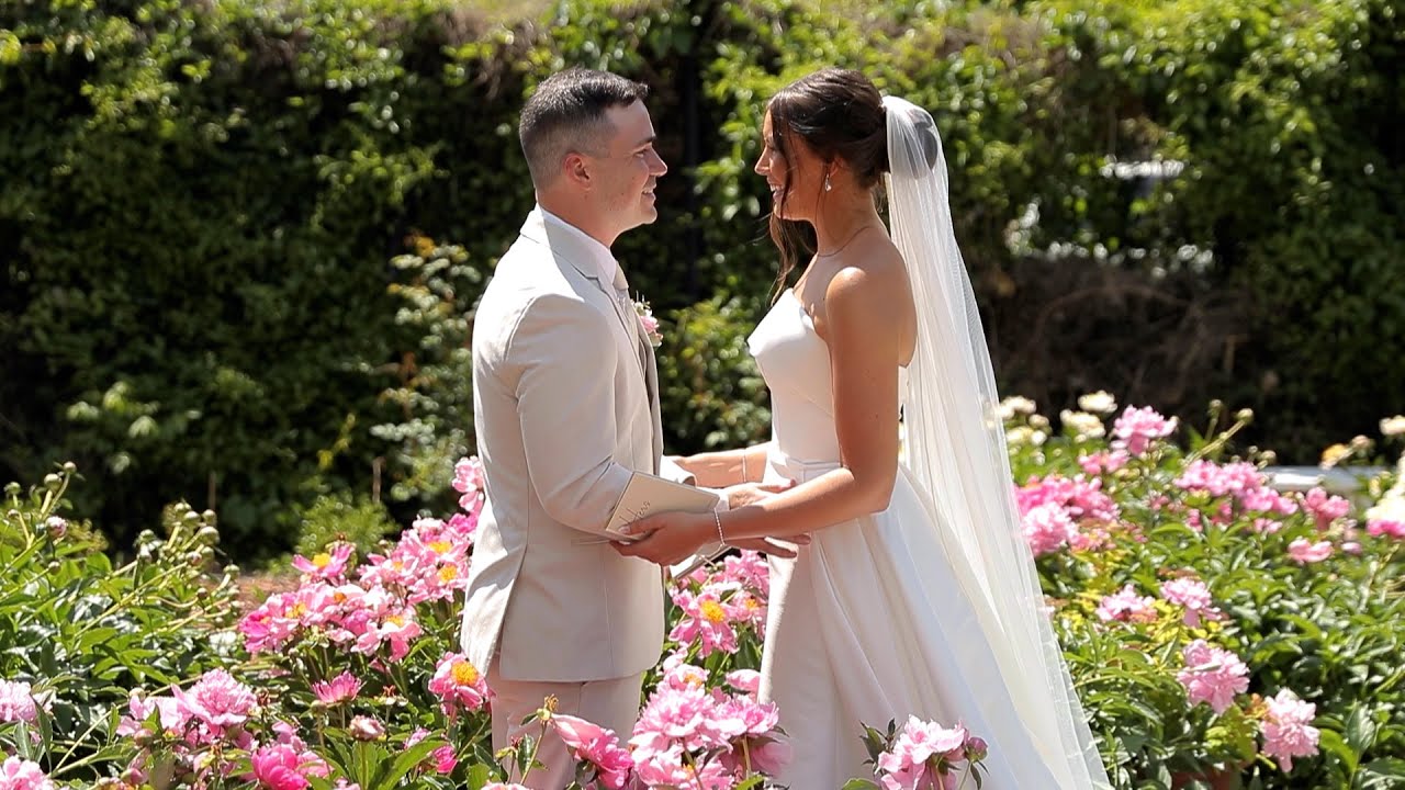 Romantic Garden Wedding Day Vows and Ring Exchange Video at Weber House and Garden in Streator, IL