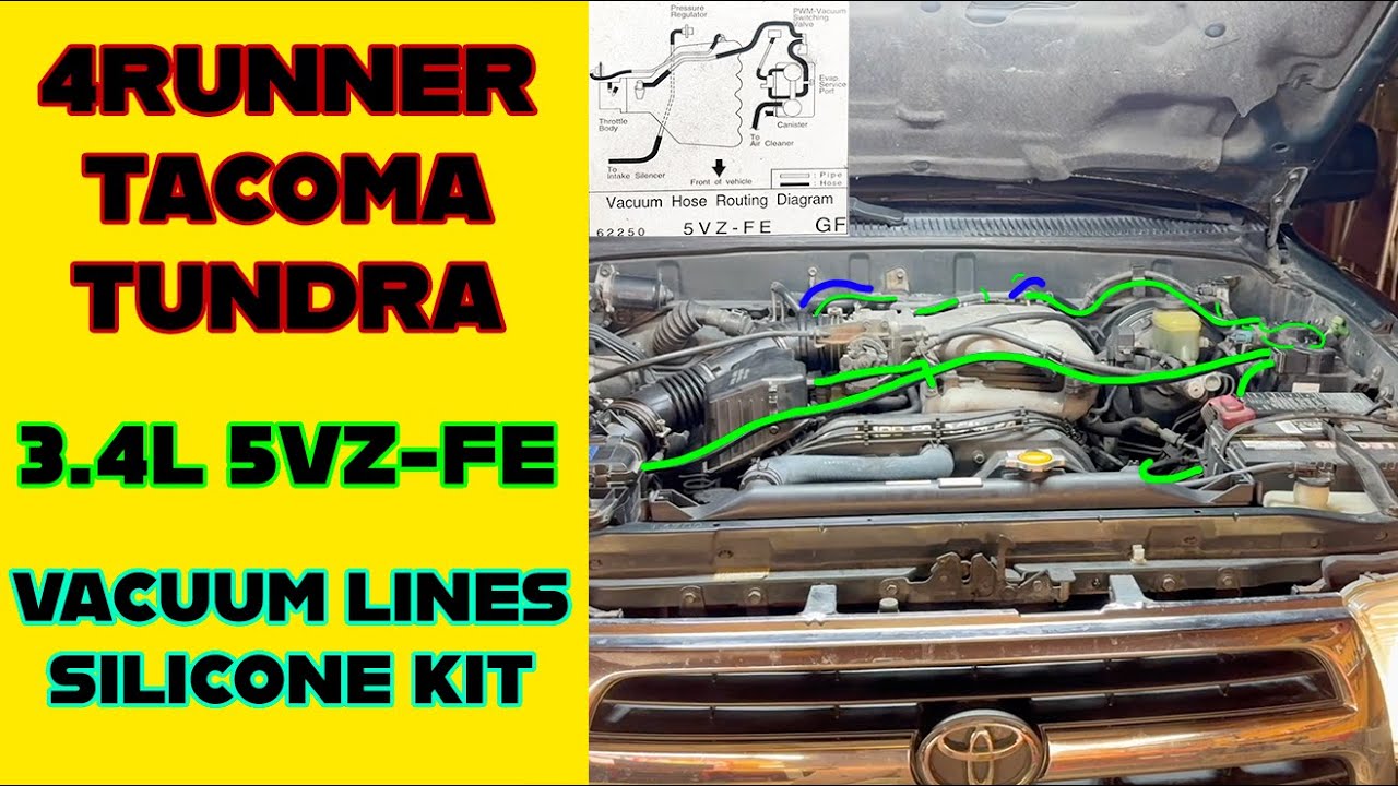 How to Replace Vacuum Lines 3rd Gen 4Runner V6 3.4l 5VZ-FE | Online Silicone Kit Tacoma Tundra