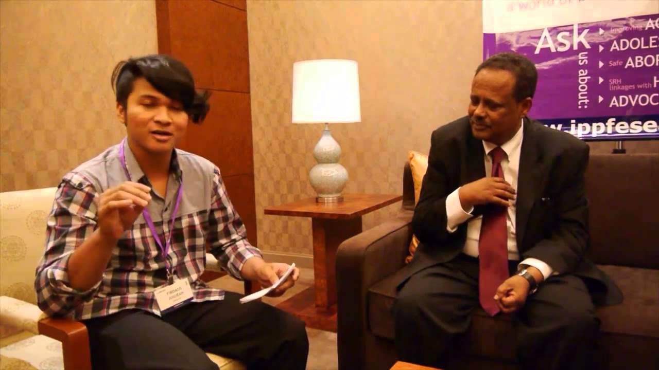 YSNAP Interviewing Director General of IPPF Central office Mr  Tewodros Melesse