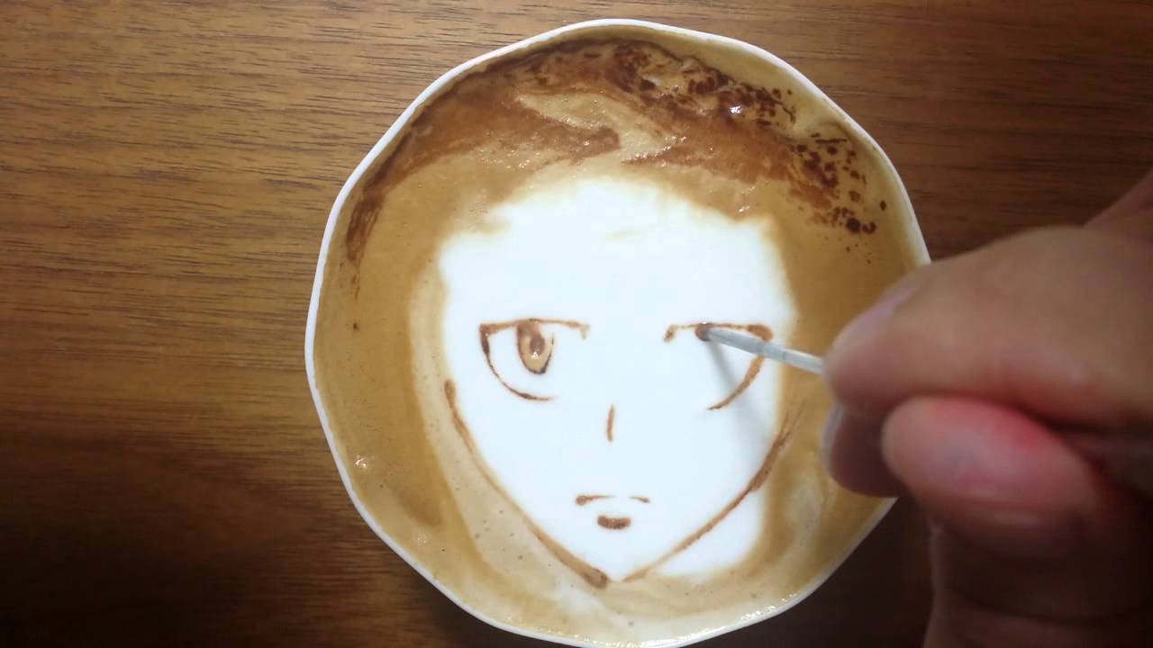 本日の暇カプチーノ、『常守朱＠ Psycho-Pass』。 ラテアート Latteart
