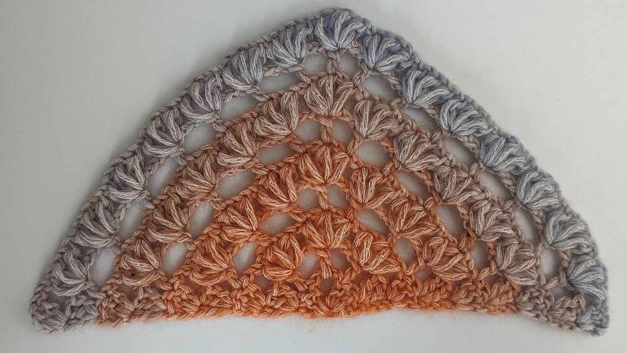 Dreieckstuch Blümchen, sehr einfach, nur zwei Reihen, Tutorial, easy, Triangle shawl, only two rows