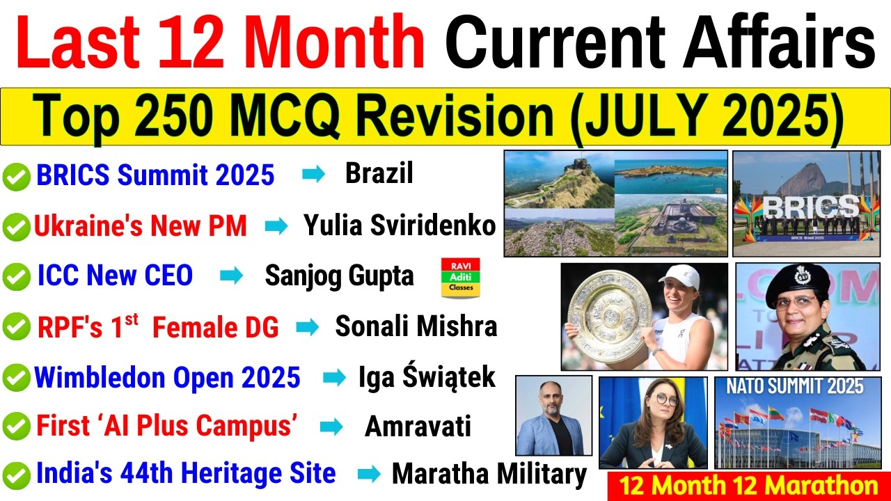 Last 12 Months Current Affairs 2026 | Jan 2025 to Dec 2025 | Imp Current Affairs 2026 ssc ntpc