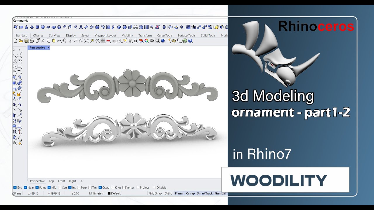 rhino tutorial- 3d modeling ornament- part1-2