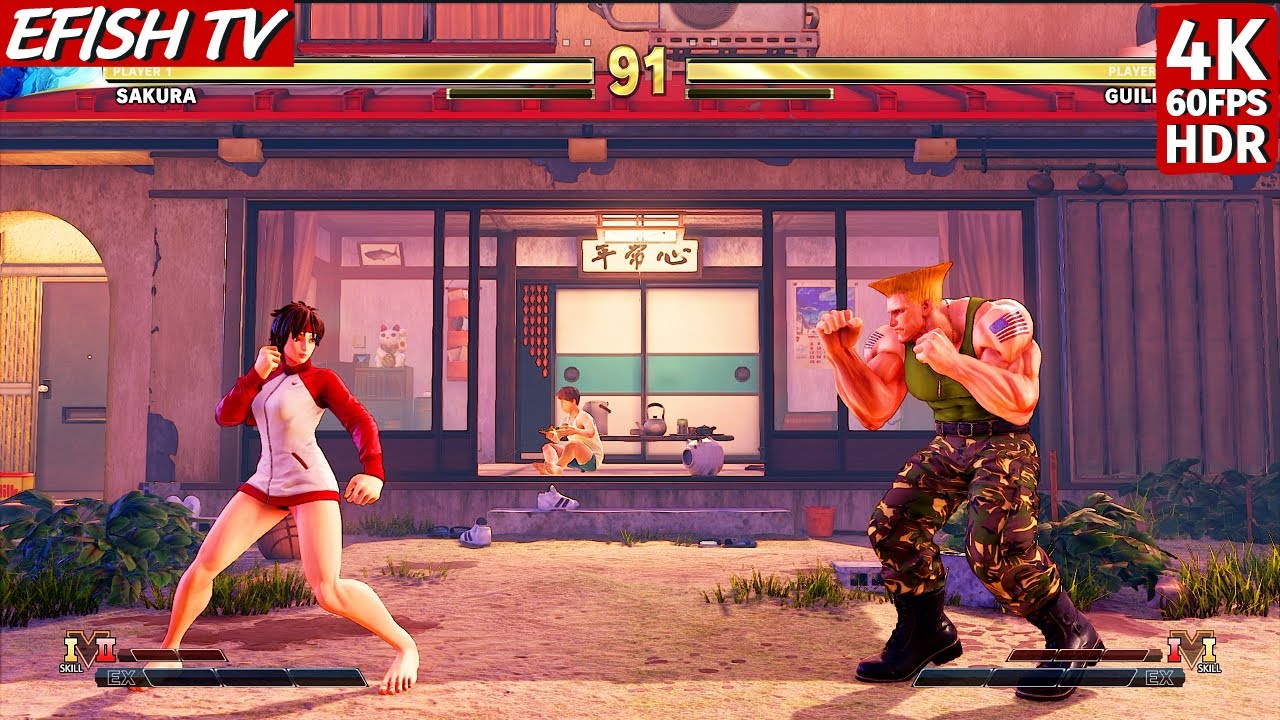 Sakura vs Guile (Hardest AI) - Street Fighter V | 4K 60FPS HDR